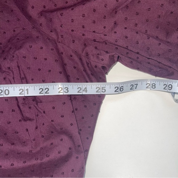 Lane Bryant NWT 100% Cotton Maroon Swiss Dot Embroidered Blouse 3X Women’s - Picture 6 of 10